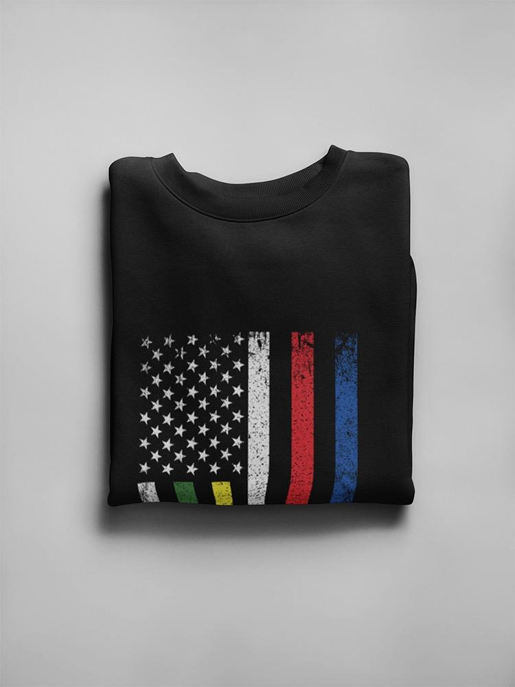 American Heroes Usa Flag Design Sweatshirt Women's -GoatDeals Designs